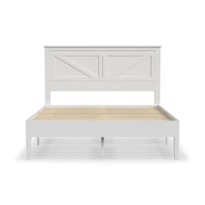 Holz-Platformbett mit Lattenrahmen rustikales Design Bettgestell