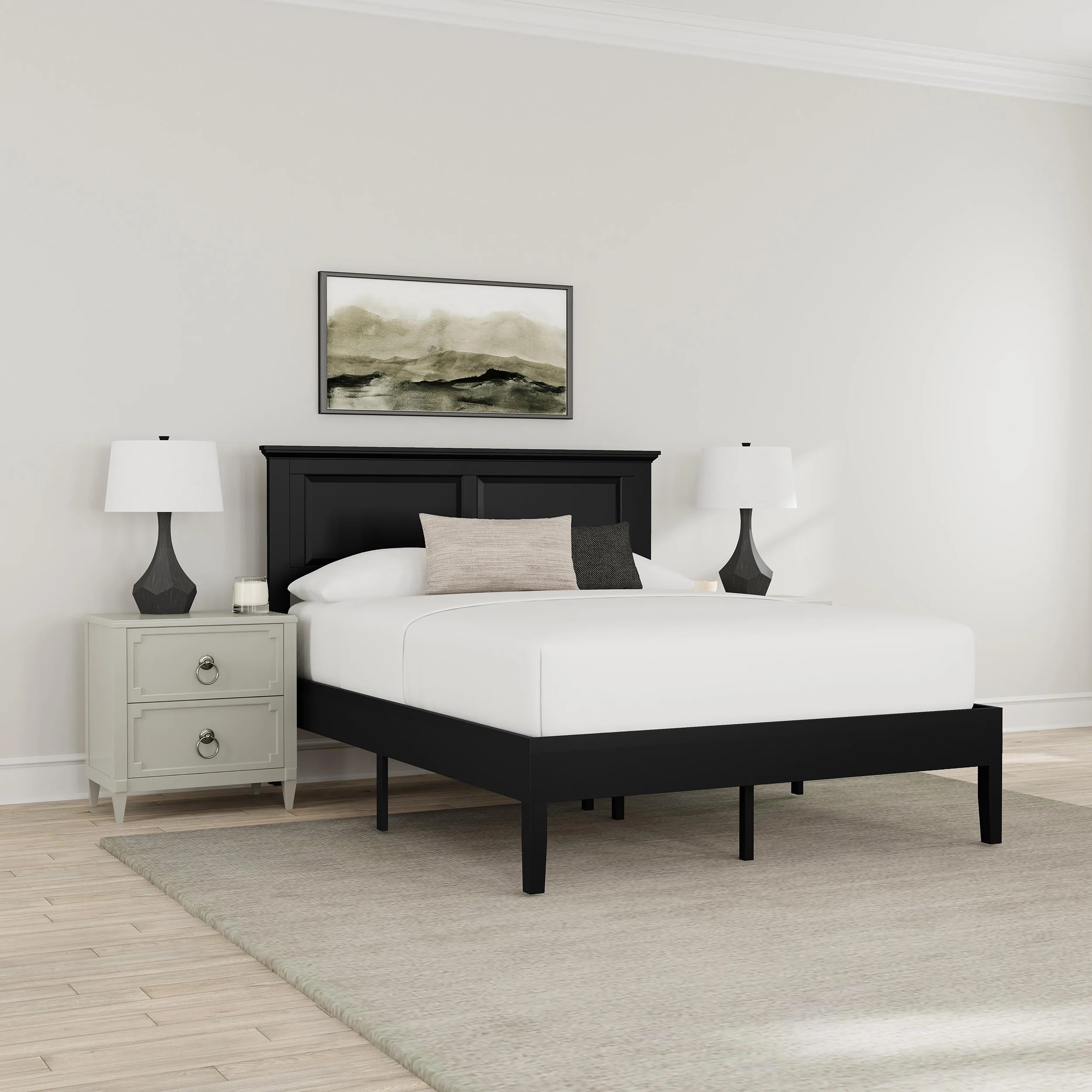 Holz-Platformbett mit Lattenrahmen klassisches Design Bettgestell