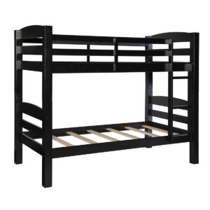 Etagenbett Doppelstockbett Twin stabiler Holzrahmen schwarz Schlafbett