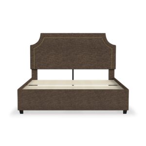 Polster-Platformbett mit Stahlrahmen elegantes Bettgestell mit Kopfteil