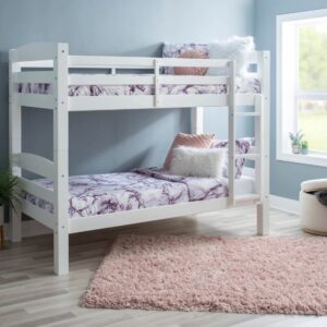 Etagenbett Doppelstockbett Twin stabiler Holzrahmen weiß Schlafbett